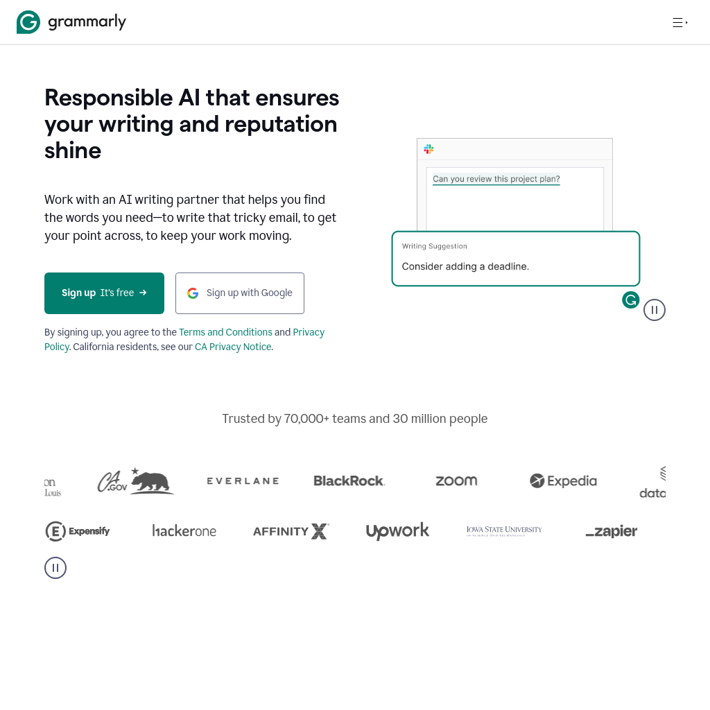 Grammarly: Free AI Writing AssistanceGrammarly HomeGrammarly HomeGrammarly Home