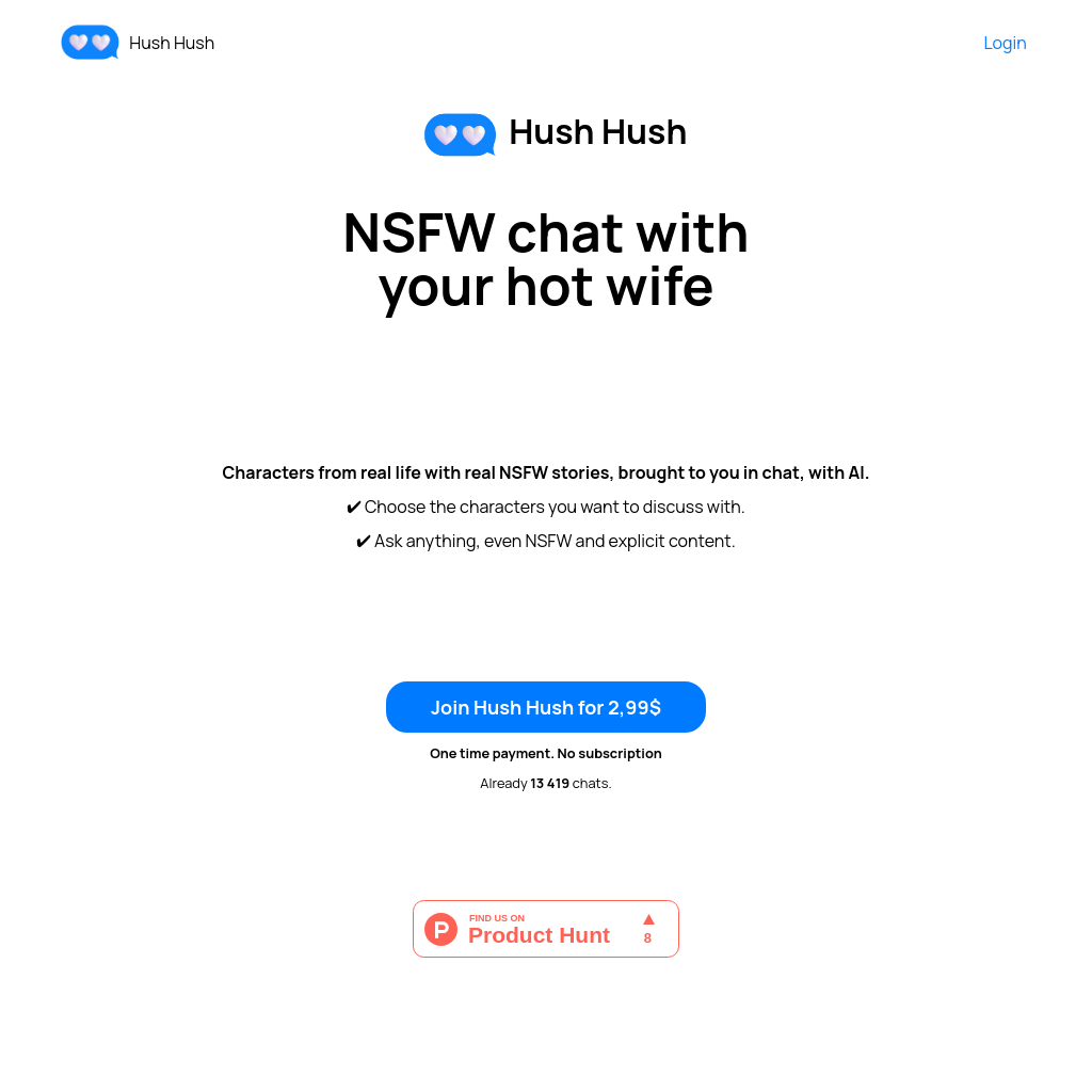 Hush Hush  : Real NSFW & porn AI ChatbotHush Hush