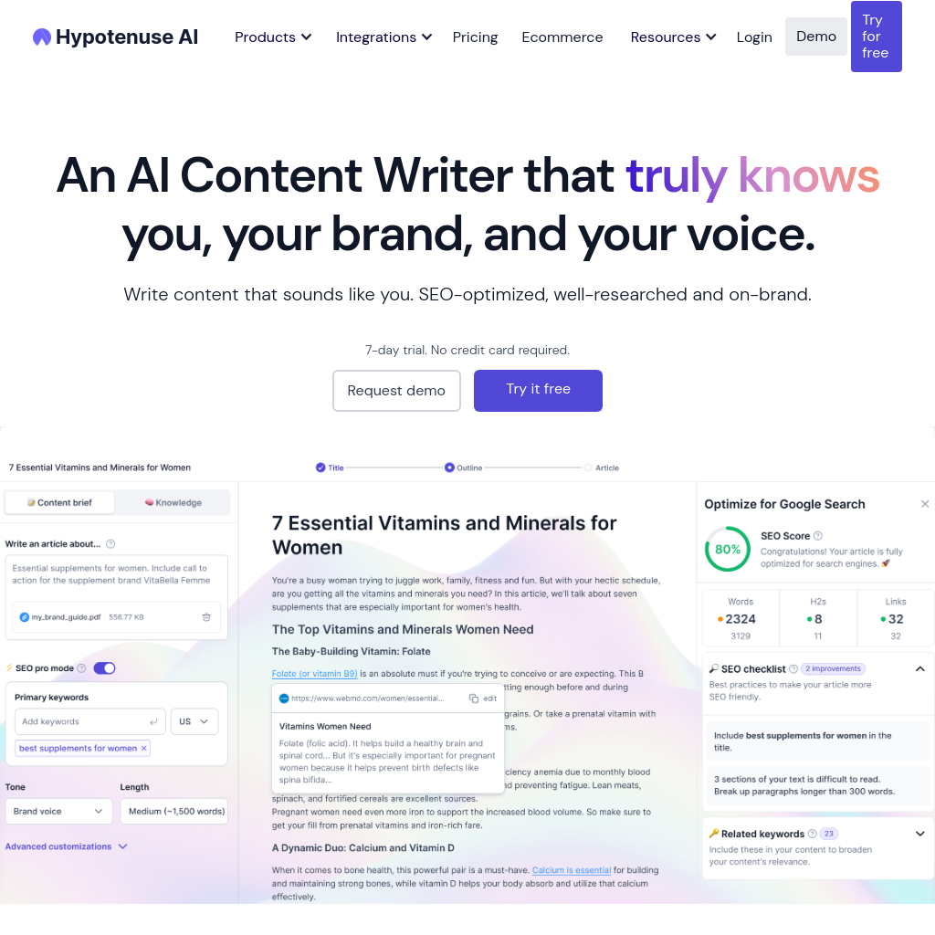 Hypotenuse AI: AI Writing Assistant & Text Generator