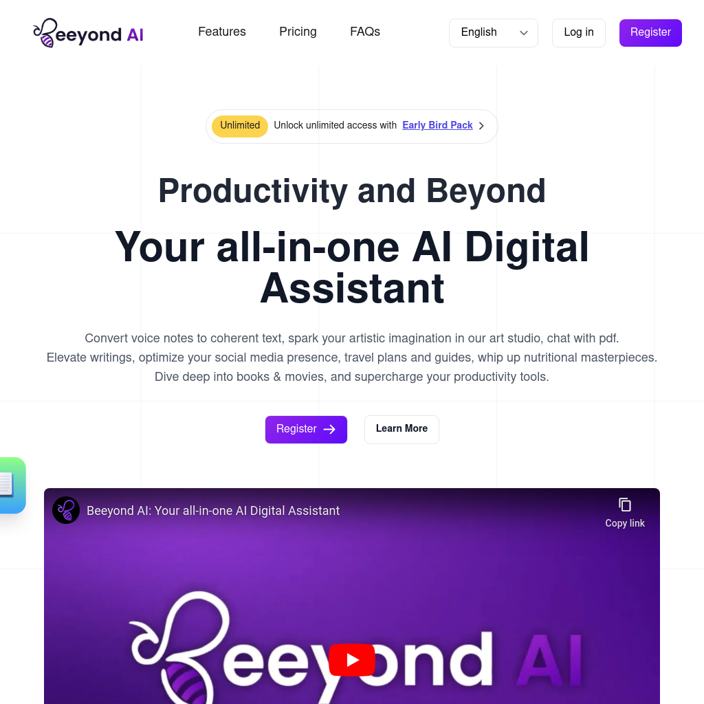 Beeyond AI - Your All-In-One AI Digital Assistant