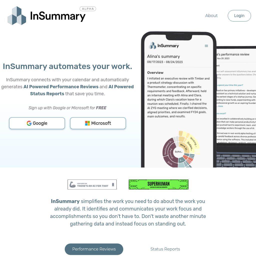 InSummary - Intelligent Performance Reviews and Status Reports