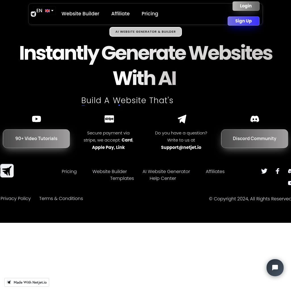 Netjet.io | AI Website Generator