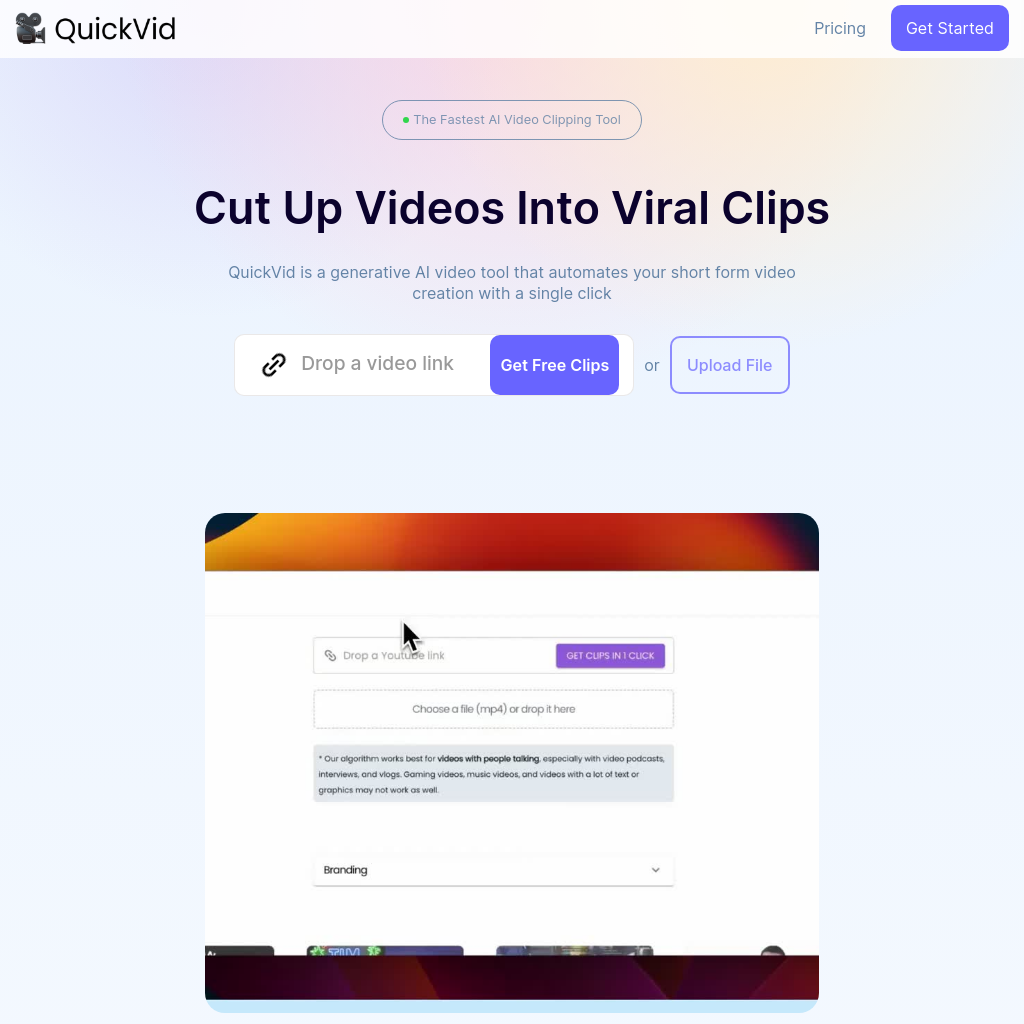 Instant AI Clip Generation and Posting | QuickVid