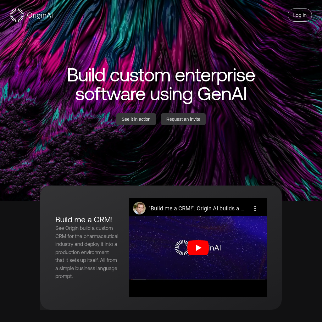 OriginAI - Build custom enterprise software using GenAI