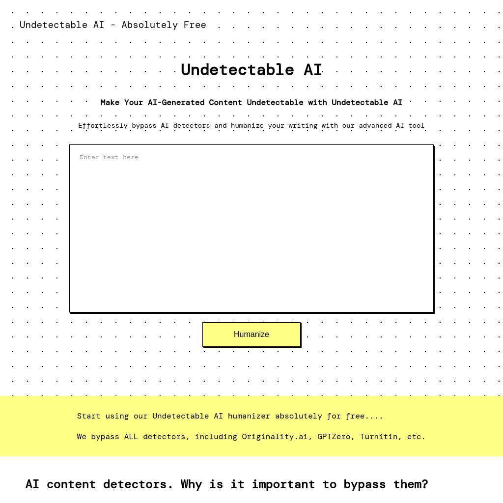 Undetectable AI - Absolutely Free