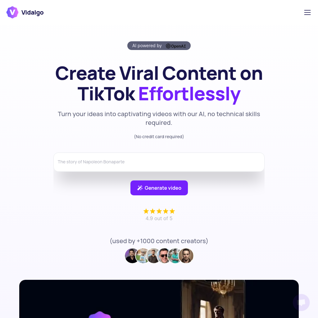 Vidalgo - One-Click Vertical Video Creation