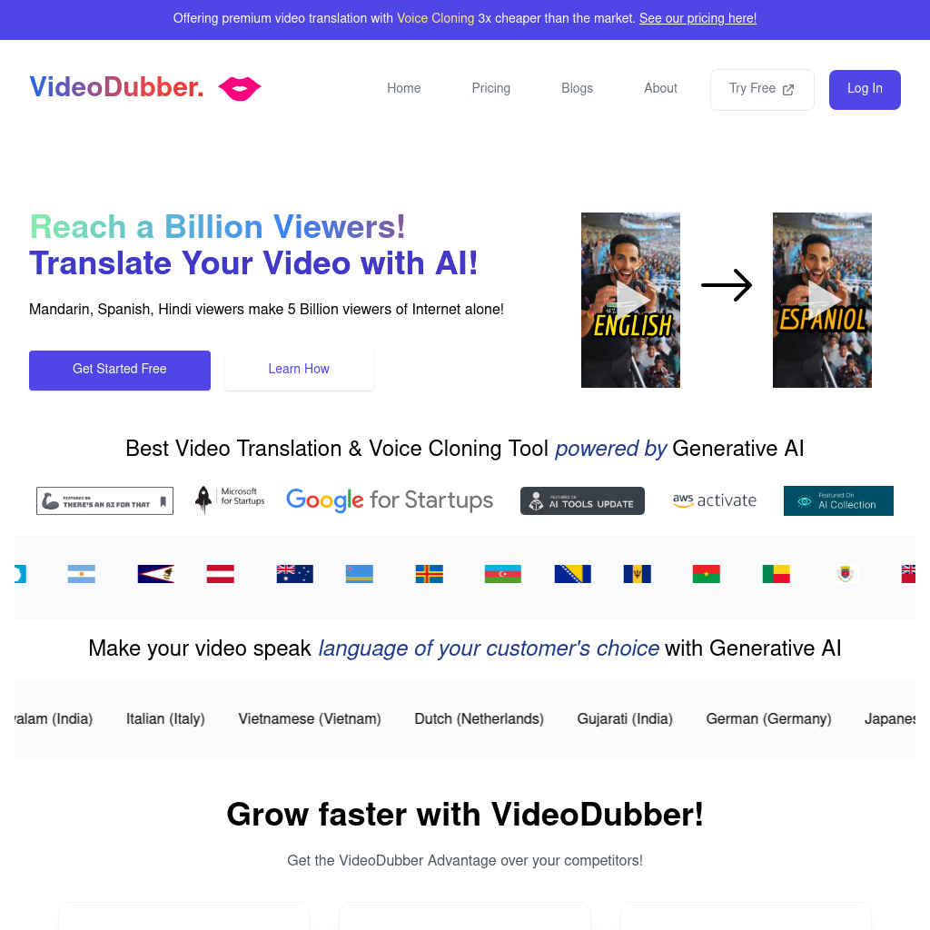 VideoDubber: AI Video Translation, Text-to-Speech - Try Free