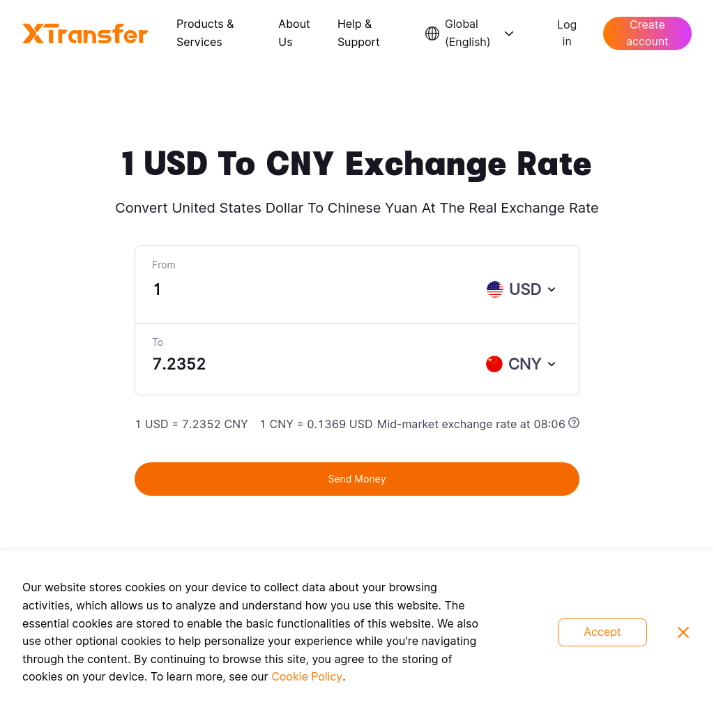 Currency Converter | Convert USD to CNY - XTransfer