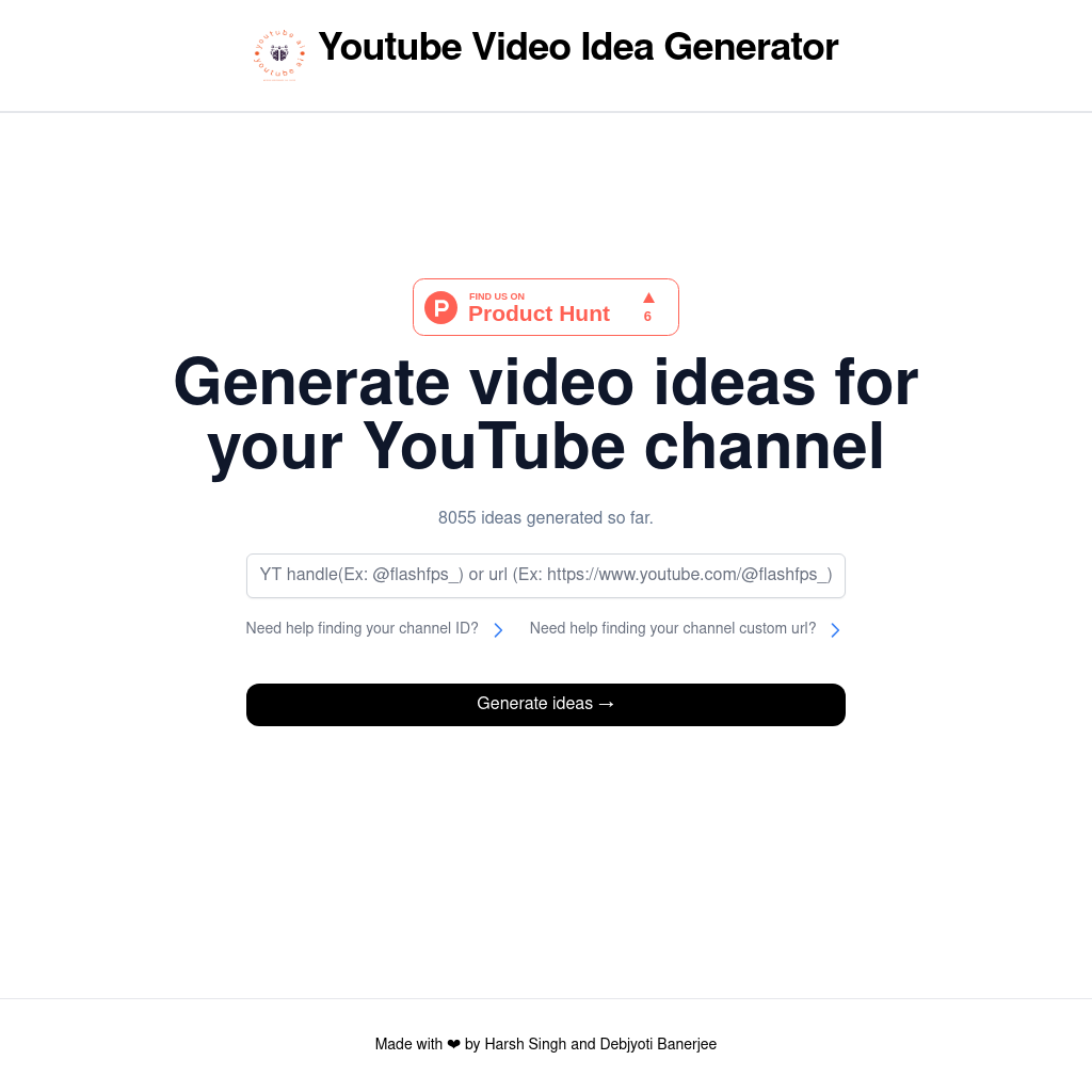 Youtube Video Ideas Generator